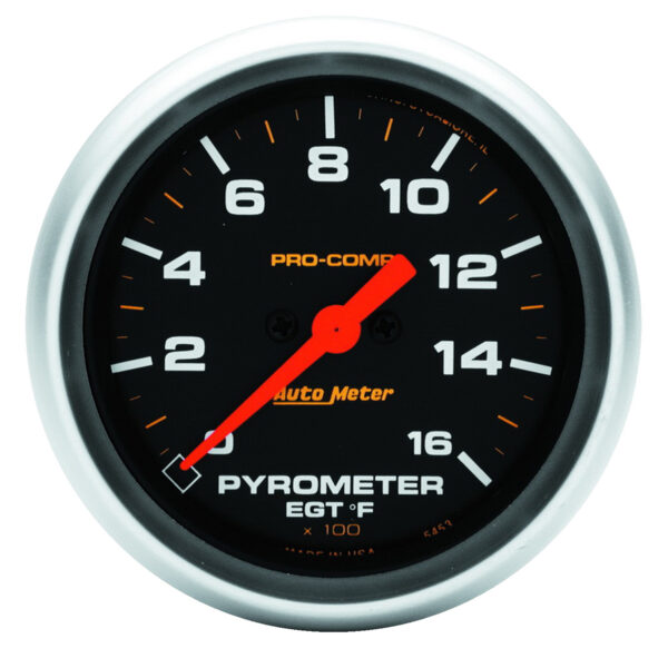 AUTOMETER EGT Pyrometer Gauge 2 5/8", 1600°f, Digital Stepper Motor, Pro-Comp
