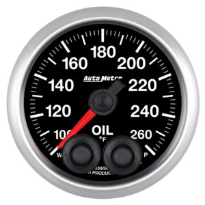 AUTOMETER Oil Temperature Gauge 2 1/16", 260°f, Stepper Motor W/Pk & Wrn, Elite, High Temp Cal