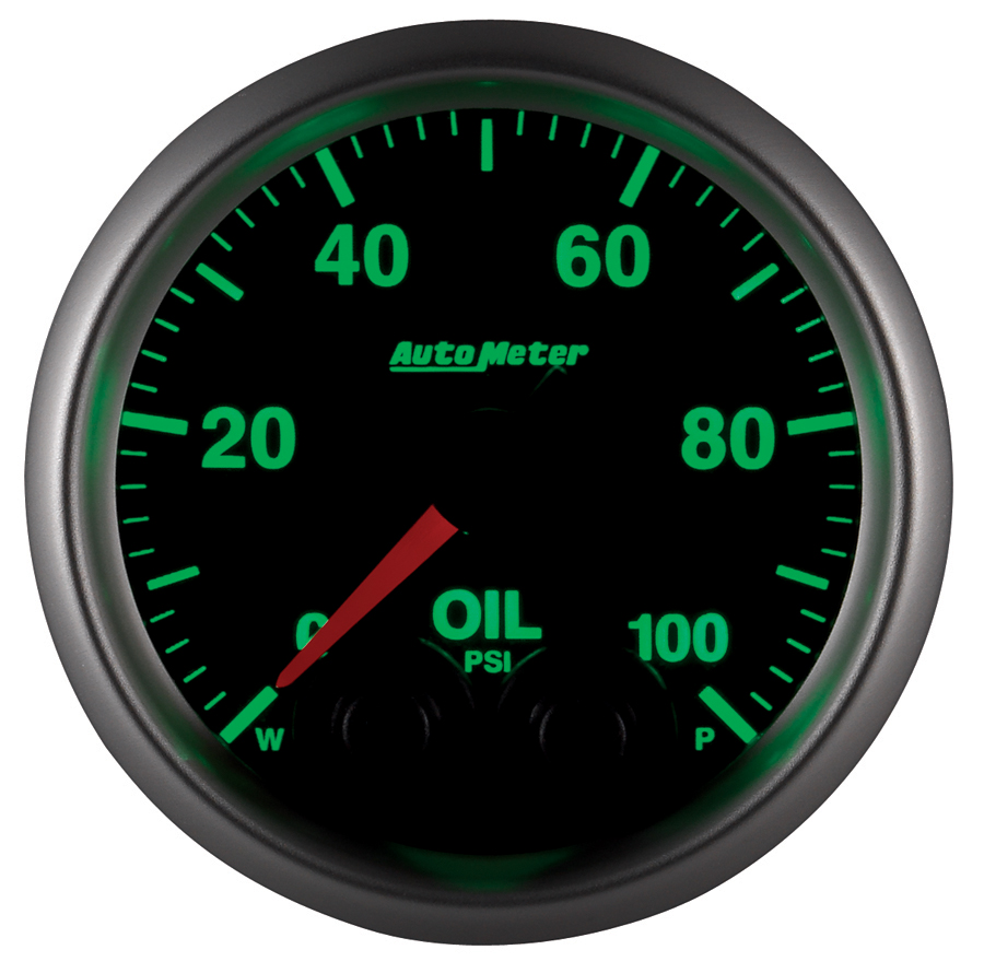 AUTOMETER Oil Pressure Gauge 2 1/16", 100PSI, Stepper Motor W/Peak & Warn, Elite - Image 3