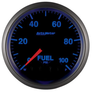 AUTOMETER Gauge, Fuelp, 2 1/16", 100PSI, Digital Stpr Mtr W/Pk & Wrn, Elite, -4AN Sensor