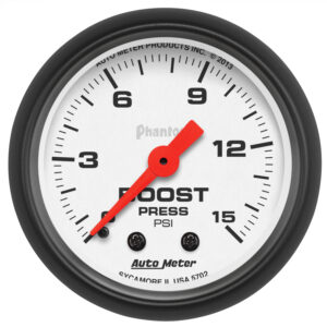 AUTOMETER Boost Gauge 2 1/16", 15PSI, Mechanical, Phantom