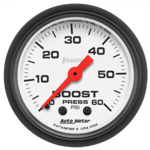 AUTOMETER 2 1/16" 60PSI Mechanical Boost Gauge, Phantom