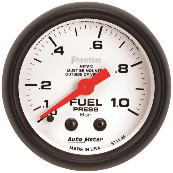 AUTOMETER 2 1/16",Mechanical Fuel Pressure Gauge, 1 Bar, Phantom