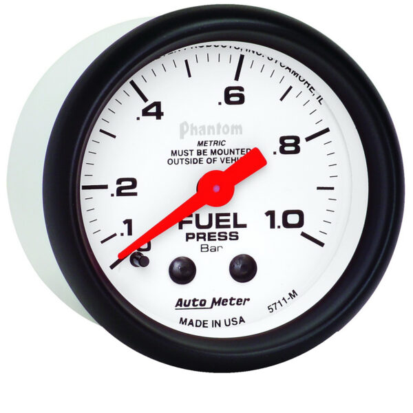 AUTOMETER 2 1/16",Mechanical Fuel Pressure Gauge, 1 Bar, Phantom - Image 2