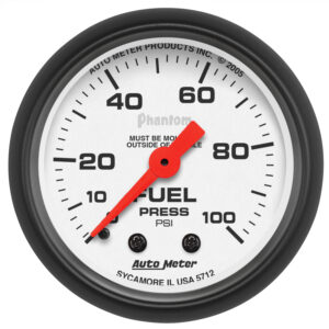 AUTOMETER Fuel Pressure Gauge 2 1/16", 100PSI, Mechanical, Phantom