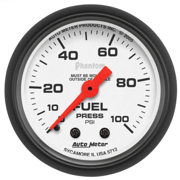 AUTOMETER Fuel Pressure Gauge 2 1/16", 100PSI, Mechanical, Phantom