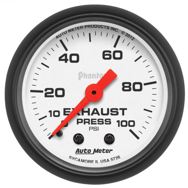 AUTOMETER Exhaust Pressure Gauge 2 1/16", 100PSI, Mechanical, Phantom