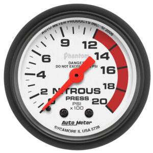 AUTOMETER Nitrous Pressure Gauge 2 1/16", 2000PSI, Mechanical, Phantom