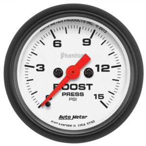 AUTOMETER Boost Gauge 2 1/16", 15PSI, Digital Stepper Motor, Phantom
