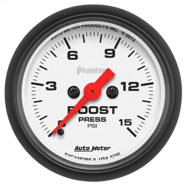 AUTOMETER Boost Gauge 2 1/16", 15PSI, Digital Stepper Motor, Phantom