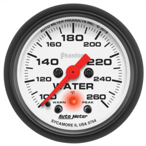 AUTOMETER Water Temperature Gauge 2 1/16", 260°f, Digital Stepper Motor W/Pk & Wrn, Phantom