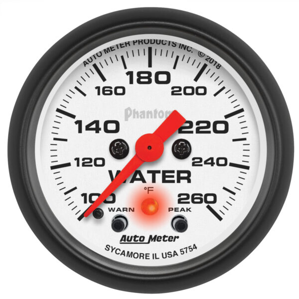 AUTOMETER Water Temperature Gauge 2 1/16", 260°f, Digital Stepper Motor W/Pk & Wrn, Phantom