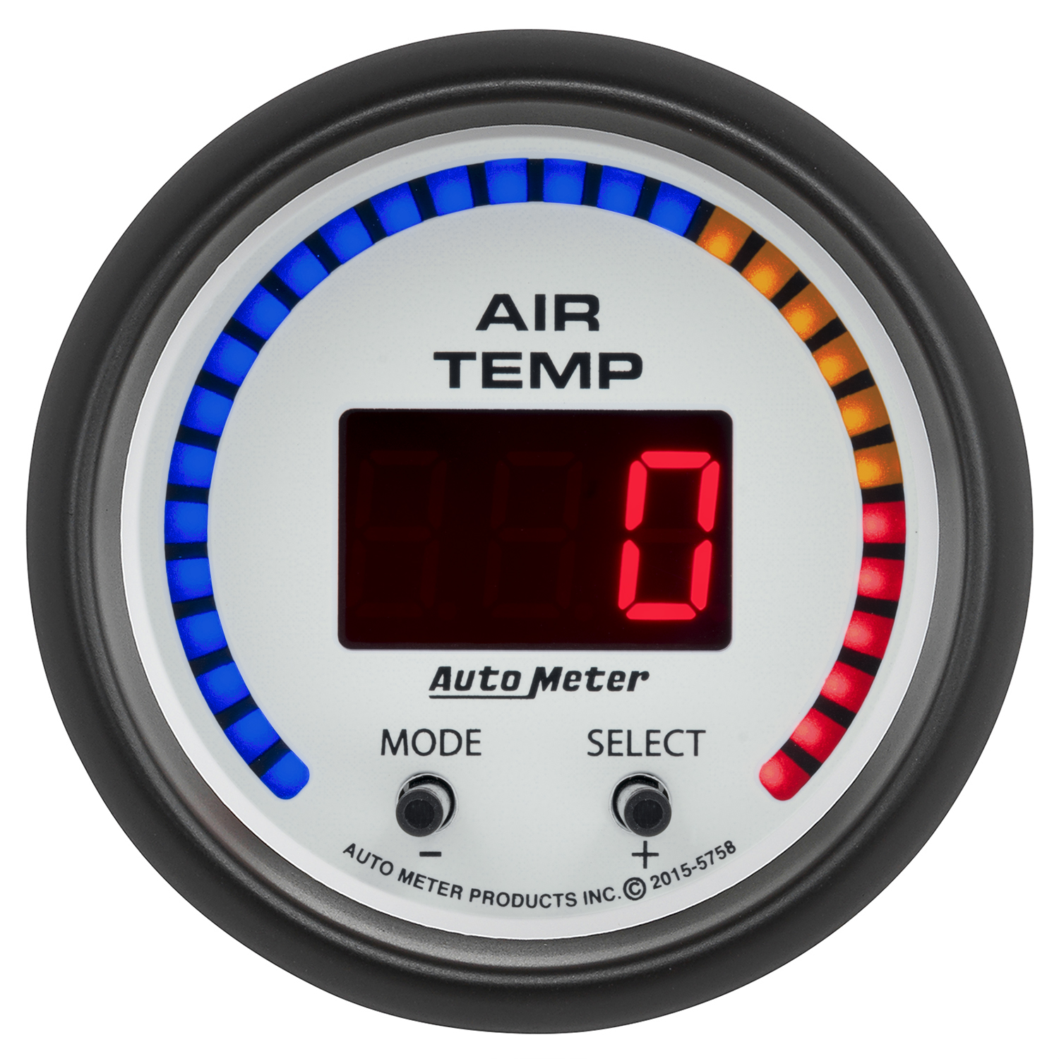 AUTOMETER Gauge, Air Temp, Dual, 2 1/16", 0-300°f, Digital, Phantom