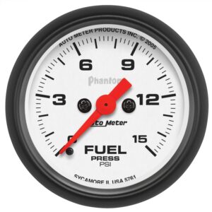 AUTOMETER Fuel Pressure Gauge 2 1/16", 15PSI, Digital Stepper Motor, Phantom