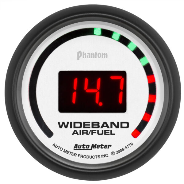 AUTOMETER Wideband Air/Fuel Ratio AFR Gauge Street, 2 1/16", 10:1-17:1, Digital, Phantom