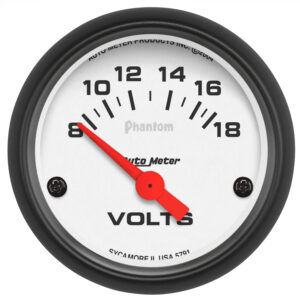 AUTOMETER Voltmeter Gauge 2 1/16", 8-18V, Electric, Phantom