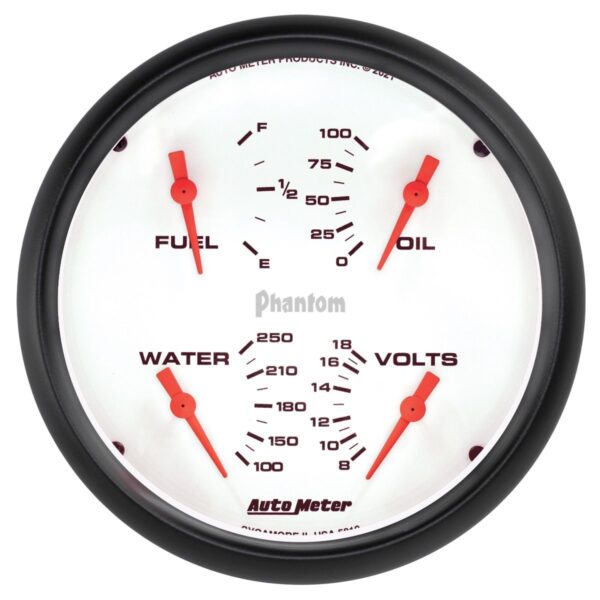 AUTOMETER Gauge, Quad, 5", 0Ωe-90Ωf, Elec, Phantom