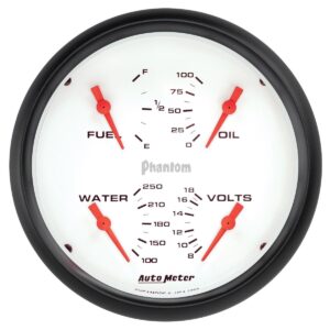 AUTOMETER Gauge, Quad, 5", 240Ωe-33Ωf, Elec, Phantom