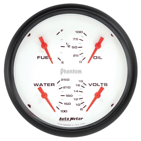 AUTOMETER Gauge, Quad, 5", 240Ωe-33Ωf, Elec, Phantom