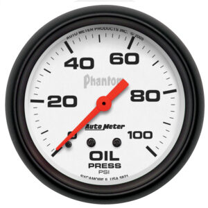 AUTOMETER Phantom 2 5/8" 100PSI Mechanical Oil Pressure Gauge
