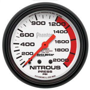 AUTOMETER Nitrous Pressure Gauge 2 5/8", 2000PSI, Mechanical, Phantom