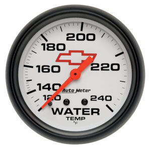 AUTOMETER Water Temperature Gauge 2 5/8", 120-240°f, Mechanical, Chevy Red Bowtie, White