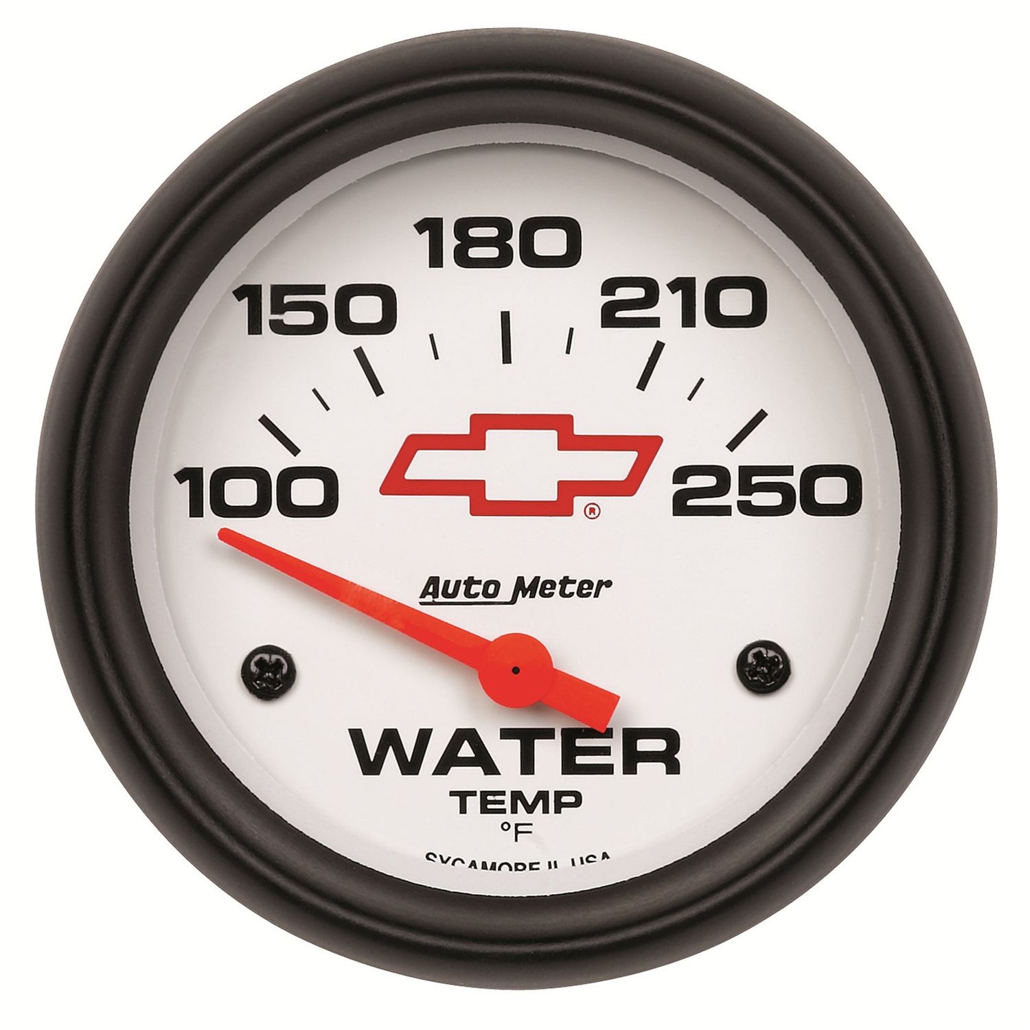 AUTOMETER Water Temperature Gauge 2 5/8", 100-250°f, Electric, Chevy Red Bowtie, White