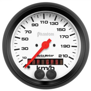 AUTOMETER 3 3/8 Inch G P S Speedometer Gauge, 225 K P H, Phantom