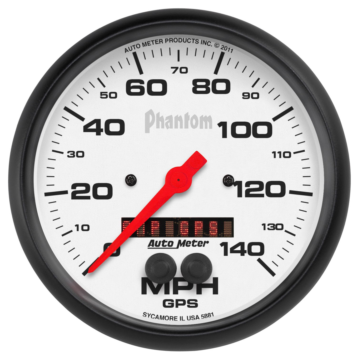 AUTOMETER Speedometer Gauge 5", 140MPH, GPS, Phantom