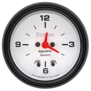 AUTOMETER Clock Gauge 2 5/8", 12hr, Analogue, Phantom