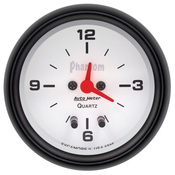 AUTOMETER Clock Gauge 2 5/8", 12hr, Analogue, Phantom