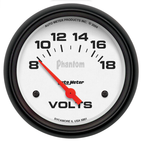 AUTOMETER Voltmeter Gauge 2 5/8", 18V, Electric, Phantom