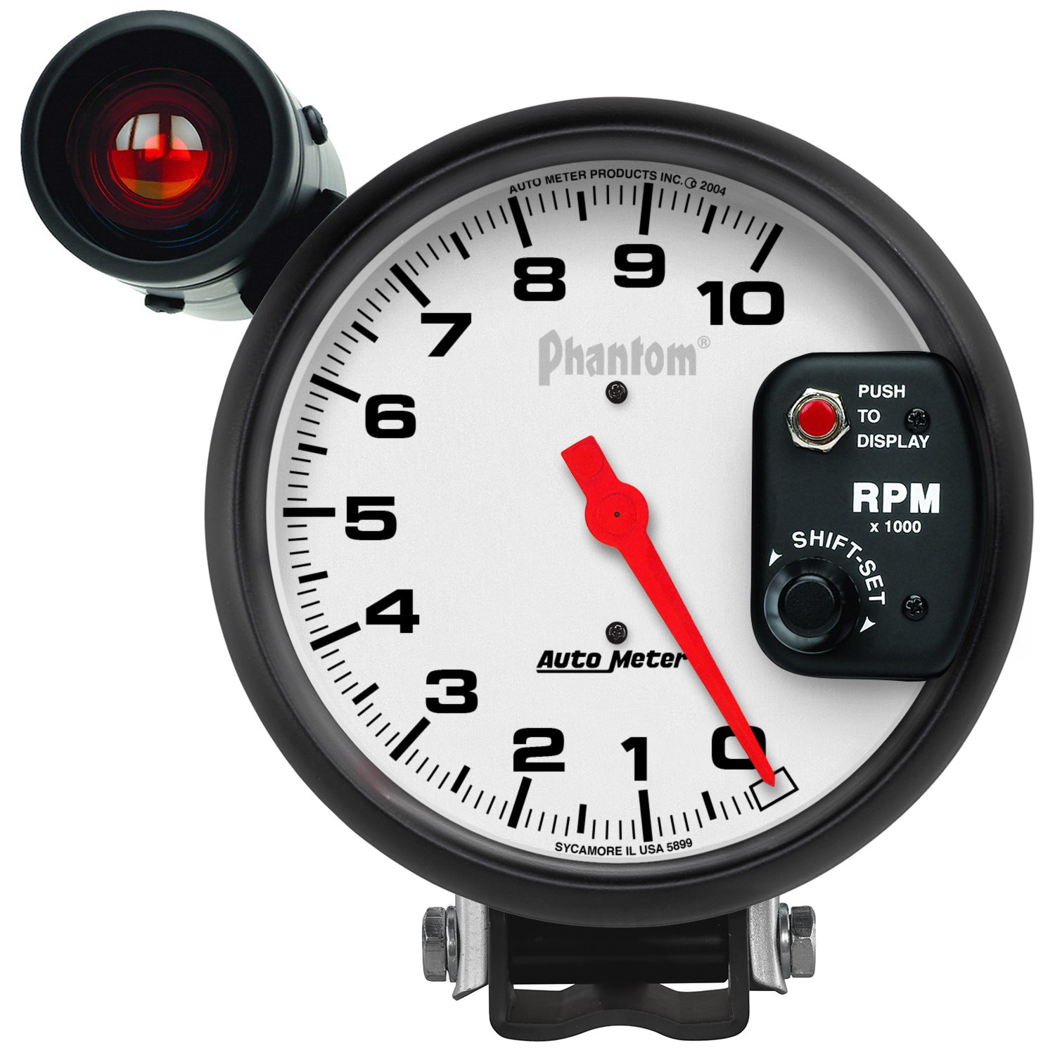 AUTOMETER Tachometer Gauge 5", 10K RPM, Pedestal W/ Ext. Shift-Lite, Phantom