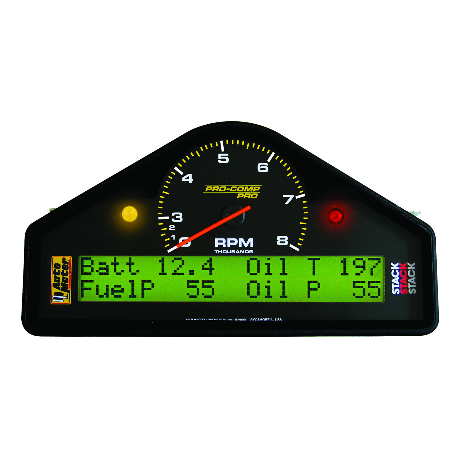 AUTOMETER Race Dash Display, 8K Dual Range RPM/MPH/Fuelp/Oilp/Oilt/Wtmp/Volt, Pro-Comp