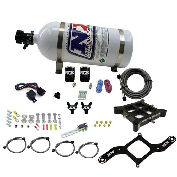 NITROUS EXPRESS 4150 Billet Crossbar, Pro Power (100-200-300-400-500HP) With 10lb Bottle.