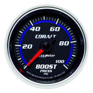 AUTOMETER Boost Gauge 2 1/16", 100PSI, Mechanical, Cobalt
