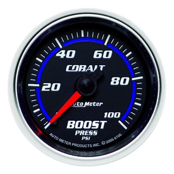 AUTOMETER Boost Gauge 2 1/16", 100PSI, Mechanical, Cobalt