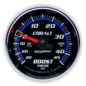 AUTOMETER 2 1/16" Cobalt Mechanical Vacuum & Boost Gauge, 30Inhg / 45PSI