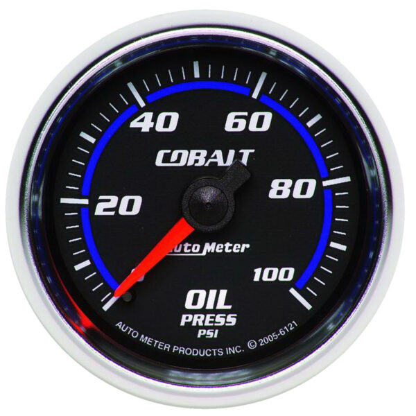 AUTOMETER 2 1/16" Mechanical 100PSI Oil Pressure Gauge, Cobalt