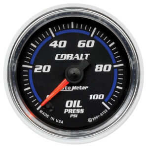AUTOMETER Oil Pressure Gauge 2 1/16", 100PSI, Digital Stepper Motor, Cobalt