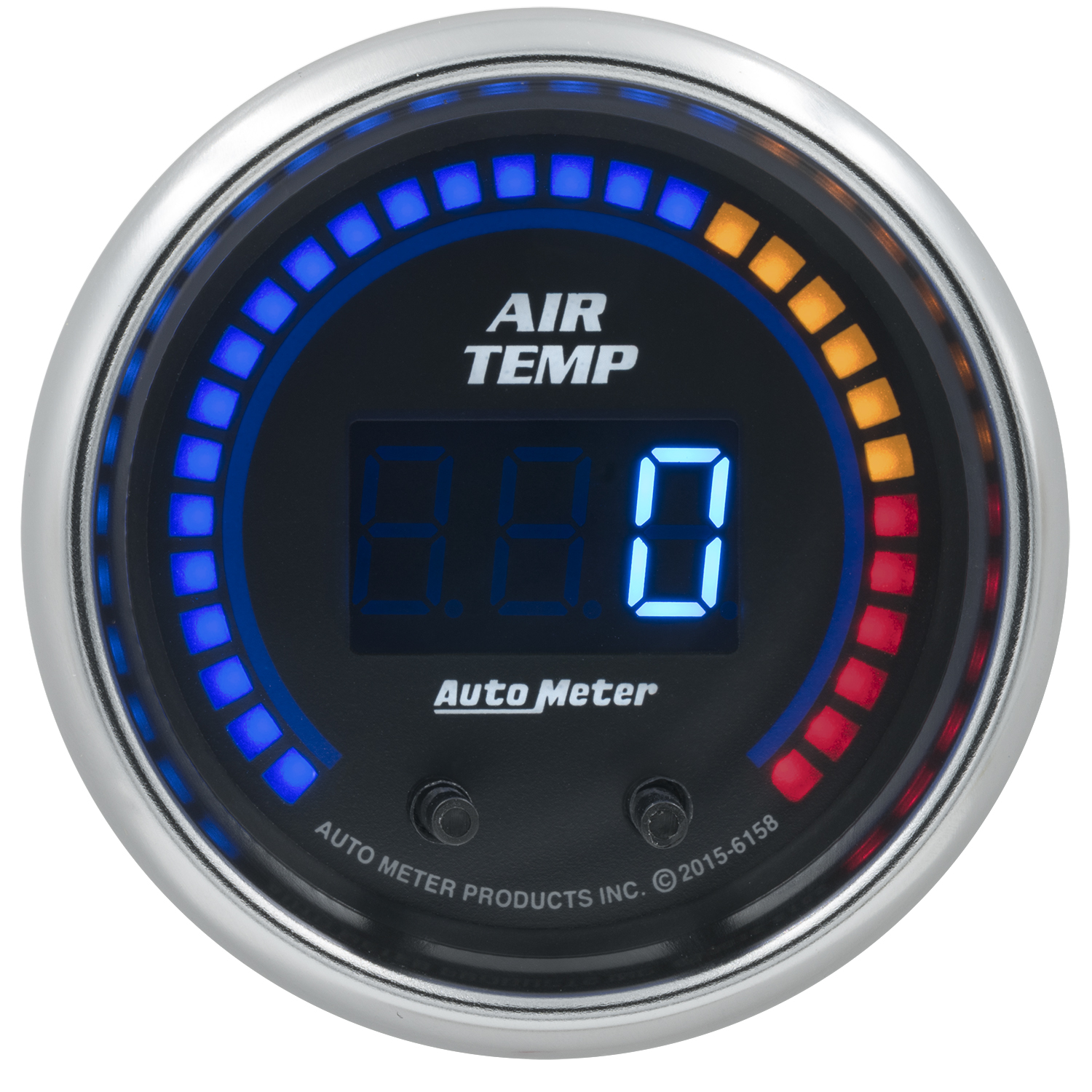 AUTOMETER Gauge, Air Temp, Dual, 2 1/16", 0-300°f, Digital, Cobalt