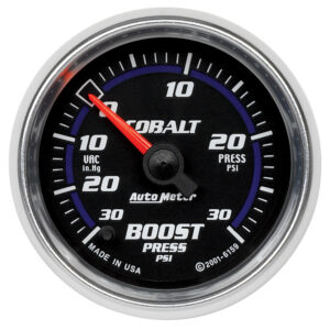 AUTOMETER Vacuum/Boost Gauge 2 1/16", 30Inhg-30PSI, Digital Stepper Motor, Cobalt