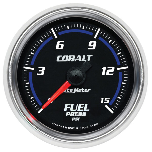 AUTOMETER Fuel Pressure Gauge 2 1/16", 15PSI, Digital Stepper Motor, Cobalt
