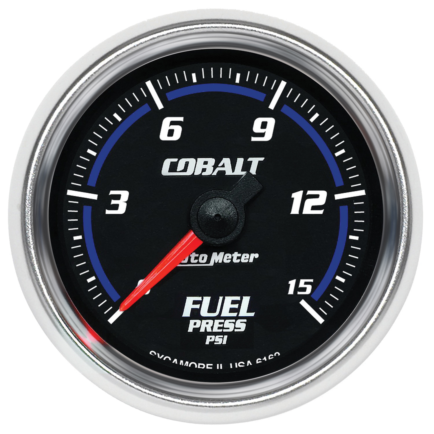 AUTOMETER Fuel Pressure Gauge 2 1/16", 15PSI, Digital Stepper Motor, Cobalt