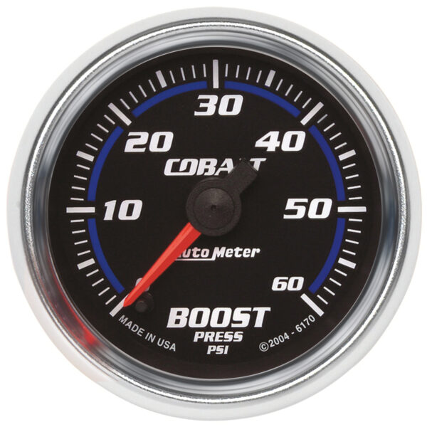 AUTOMETER Boost Gauge 2 1/16", 60PSI, Digital Stepper Motor, Cobalt