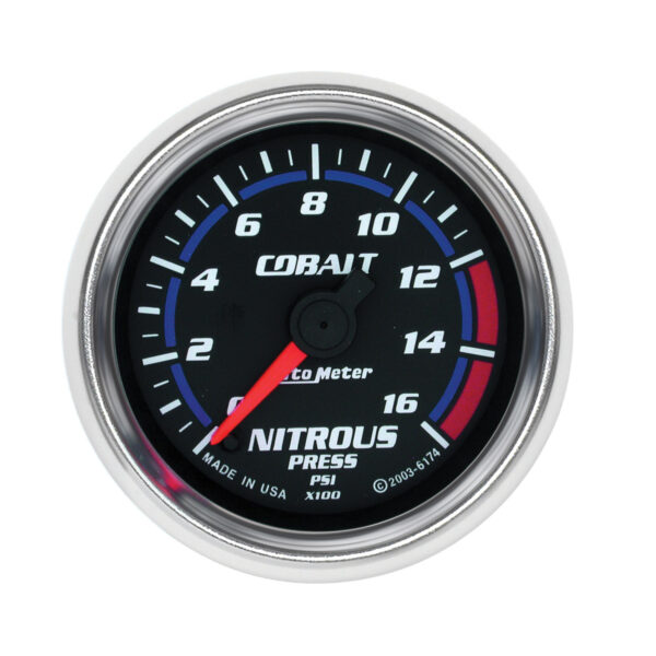 AUTOMETER Nitrous Pressure Gauge 2 1/16", 1600PSI, Digital Stepper Motor, Cobalt