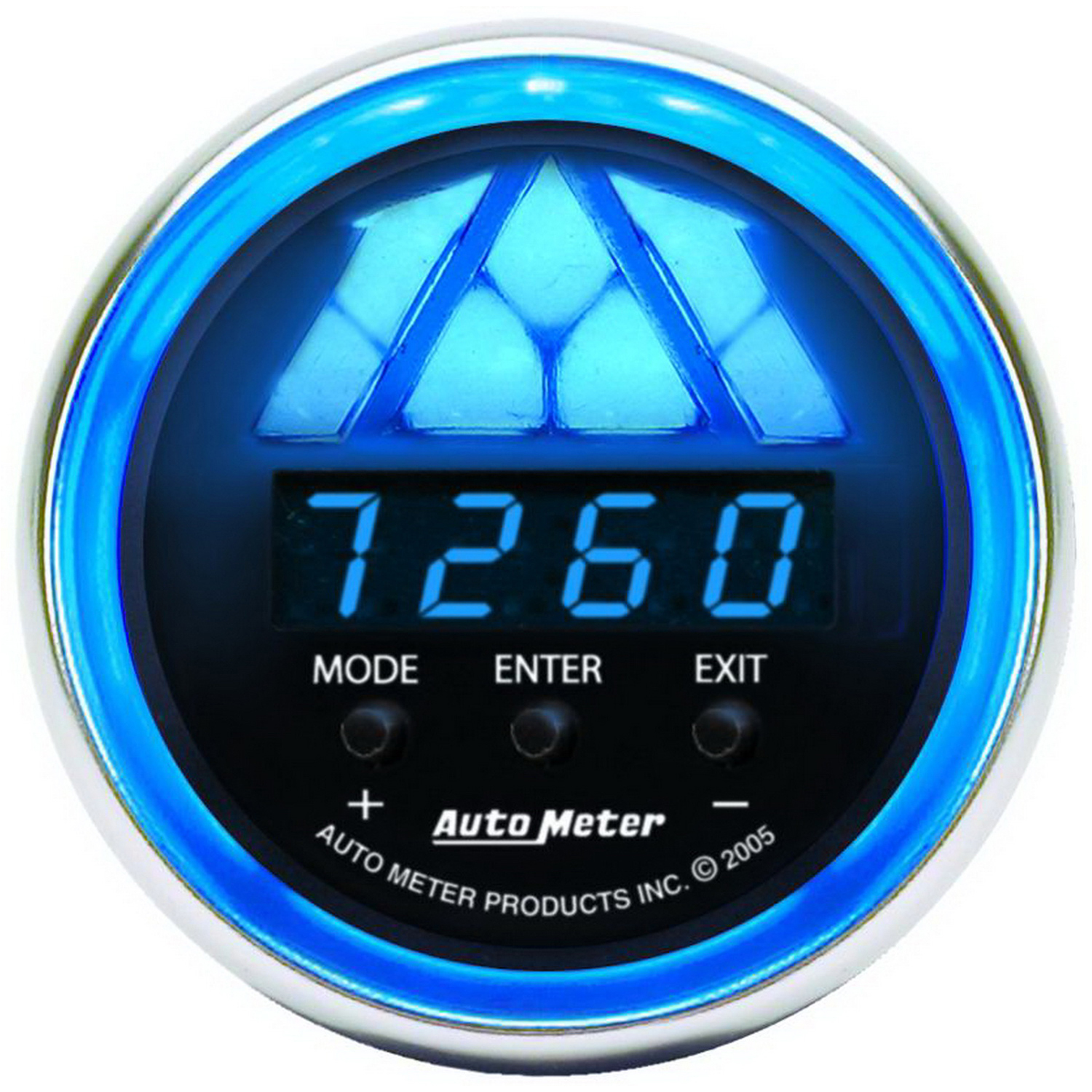 AUTOMETER Shift Light Gauge Digital RPM W/ Multi-Color LED Light, DPSS Level 2, Cobalt