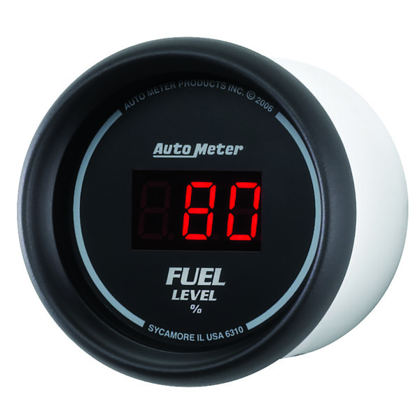 AUTOMETER Fuel Level Gauge 2 1/16", 0-280° Program., Digital, Black Dial W/ Red LED - Image 2