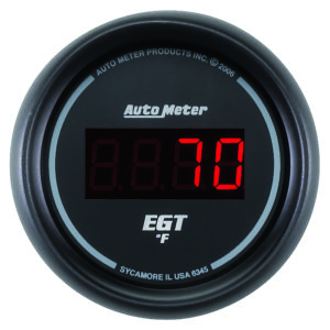 AUTOMETER EGT Pyrometer Gauge 2 1/16", 2000°F, Digital, Black Dial Red LED