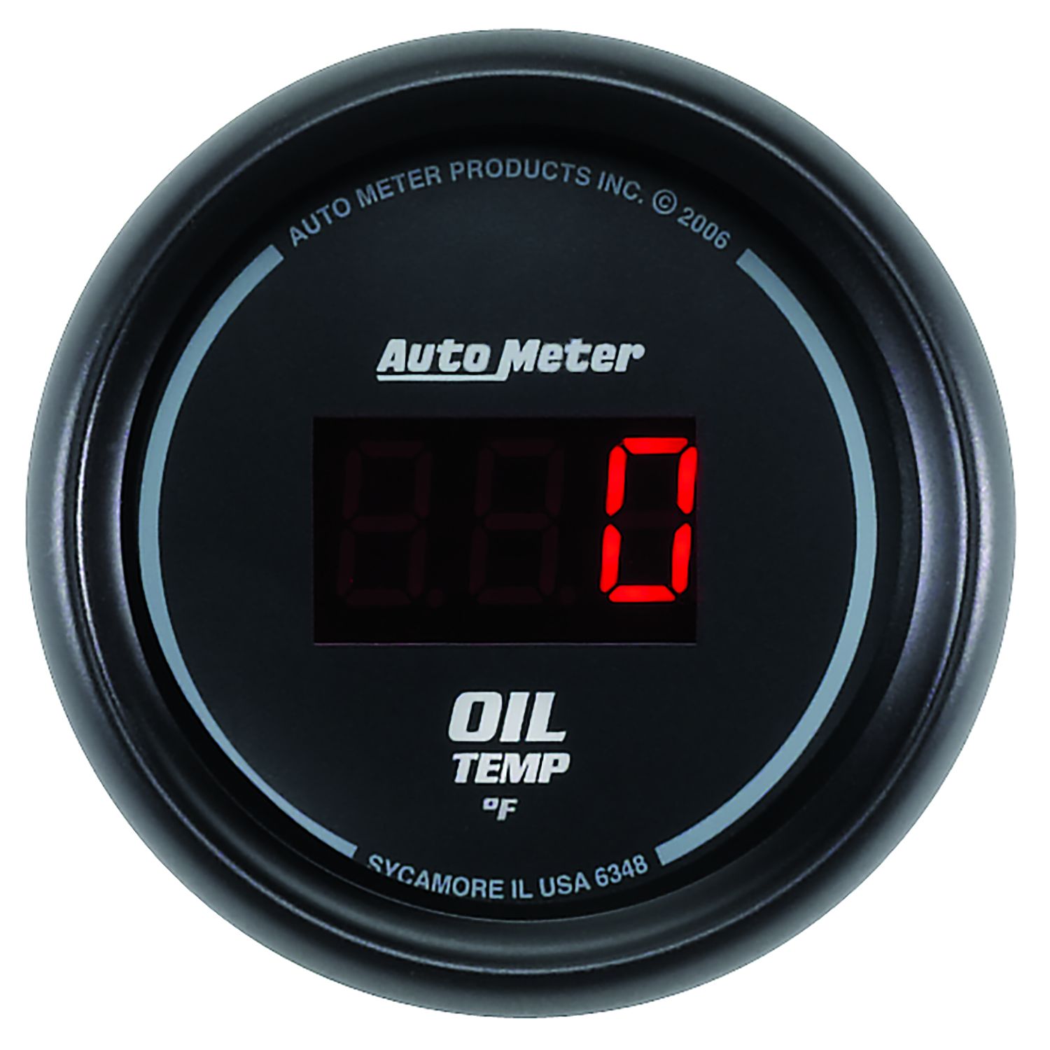 AUTOMETER Oil Temperature Gauge 2 1/16", 340&deg;F, Digital, Black Dial Red LED